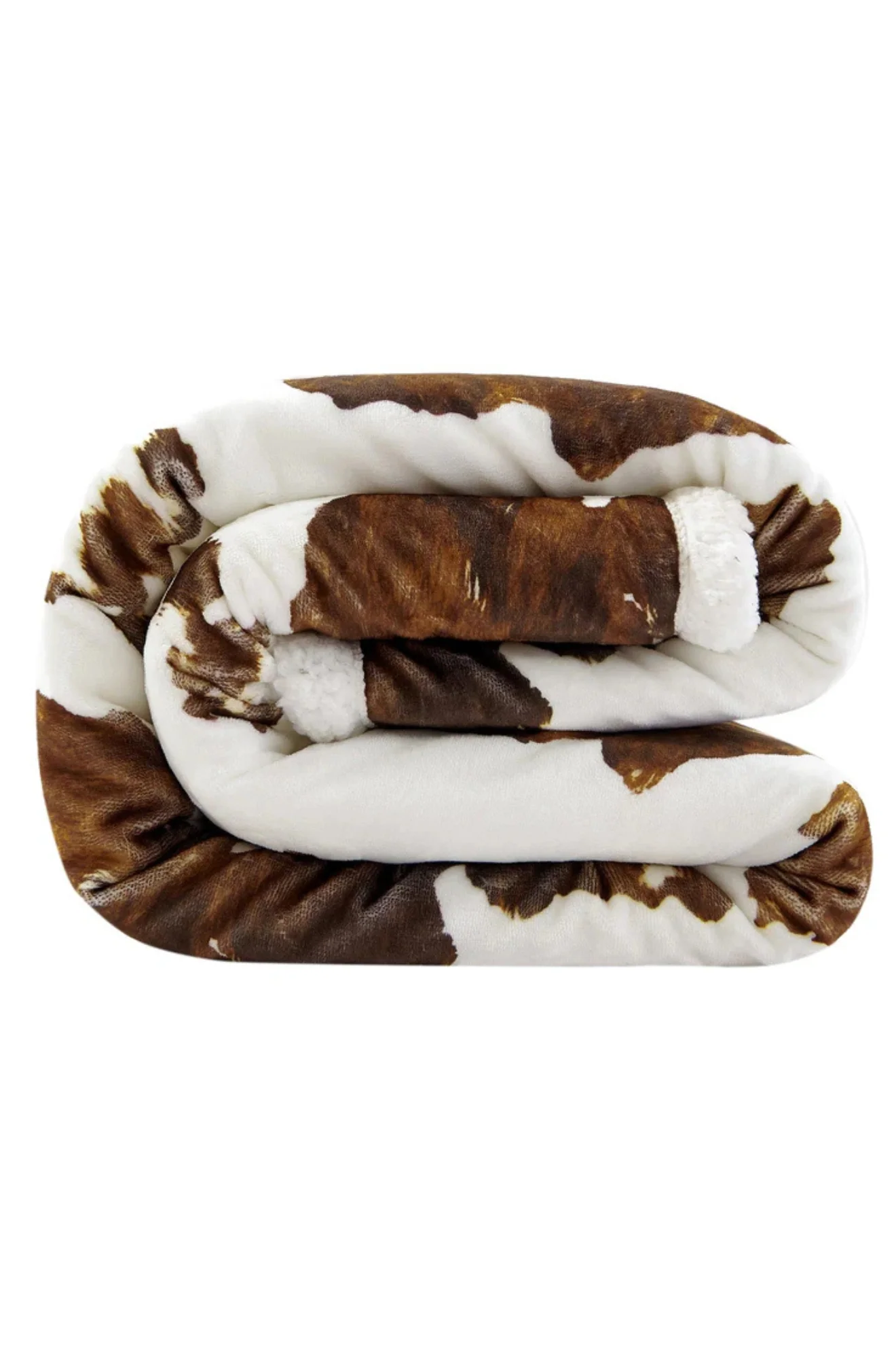 Elsa Cowhide Campfire Sherpa Throw - Image 3