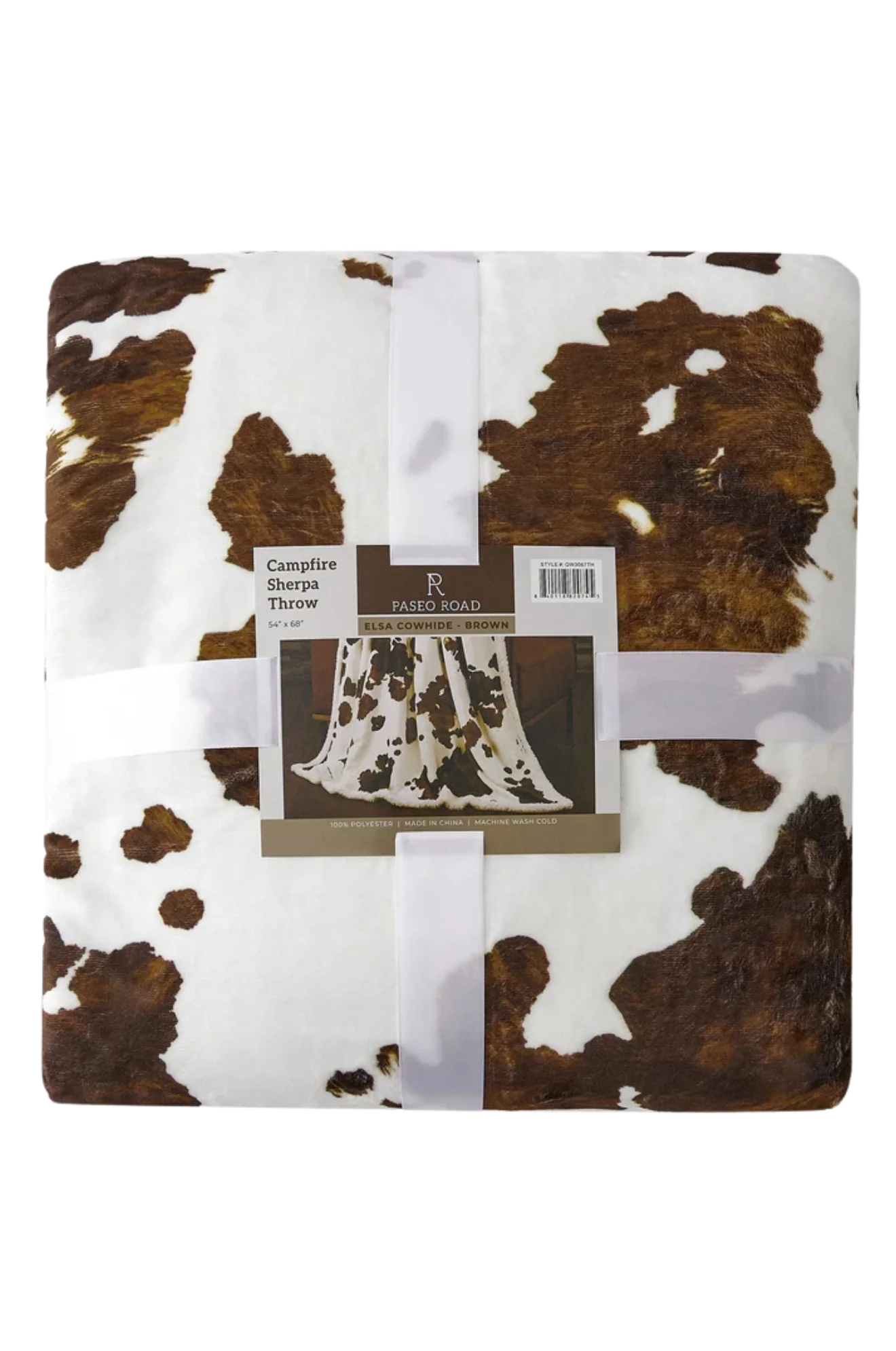 Elsa Cowhide Campfire Sherpa Throw - Image 4