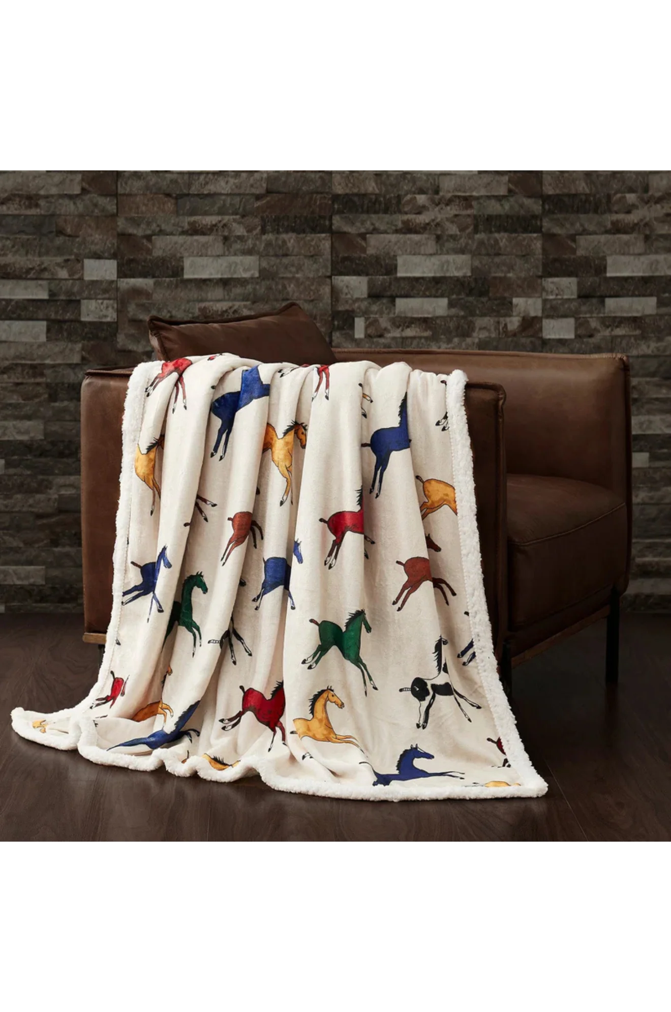 Wild Horses Campfire Sherpa Throw - Image 4